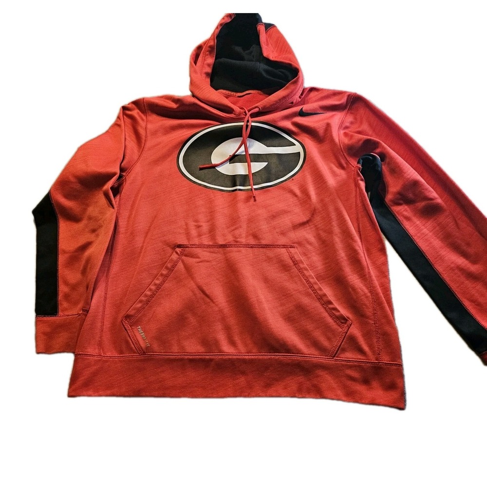 Nike Georgia Bulldogs Therma-FIT Hoodie Mens Medium Red Pullover 31449X-GG1